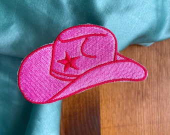Pink Cowgirl Hat Iron-on or Hook Loop Patch