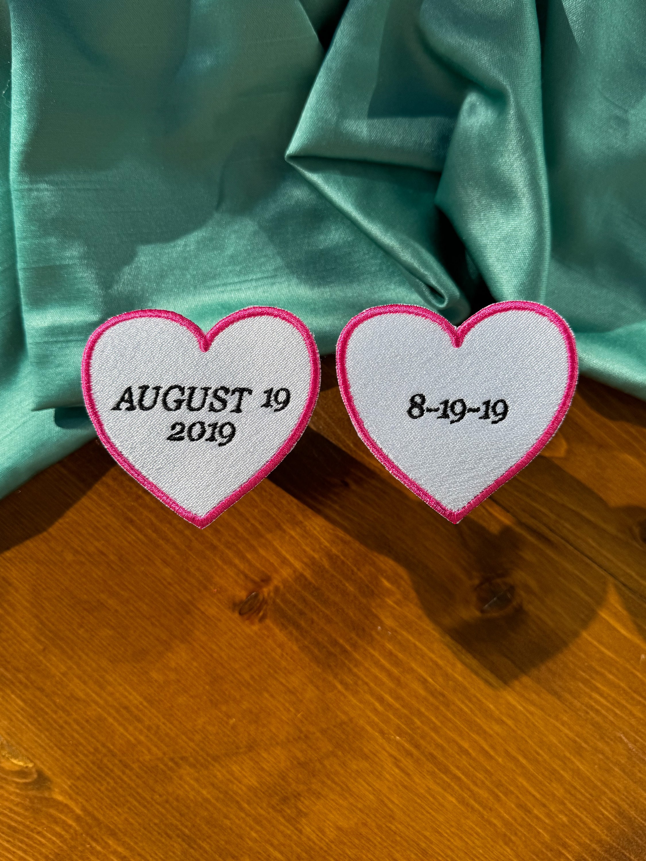 Custom Anniversary Date Valentine's Day Heart Iron-on Patches | Gift ...