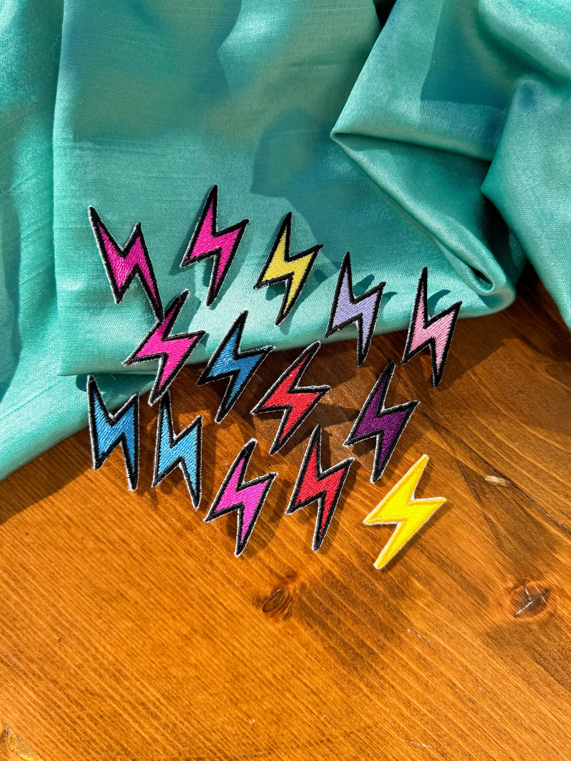 Lightning Bolt Iron-on Patch | Mini Patches | Colorful Lightning Bolt ...