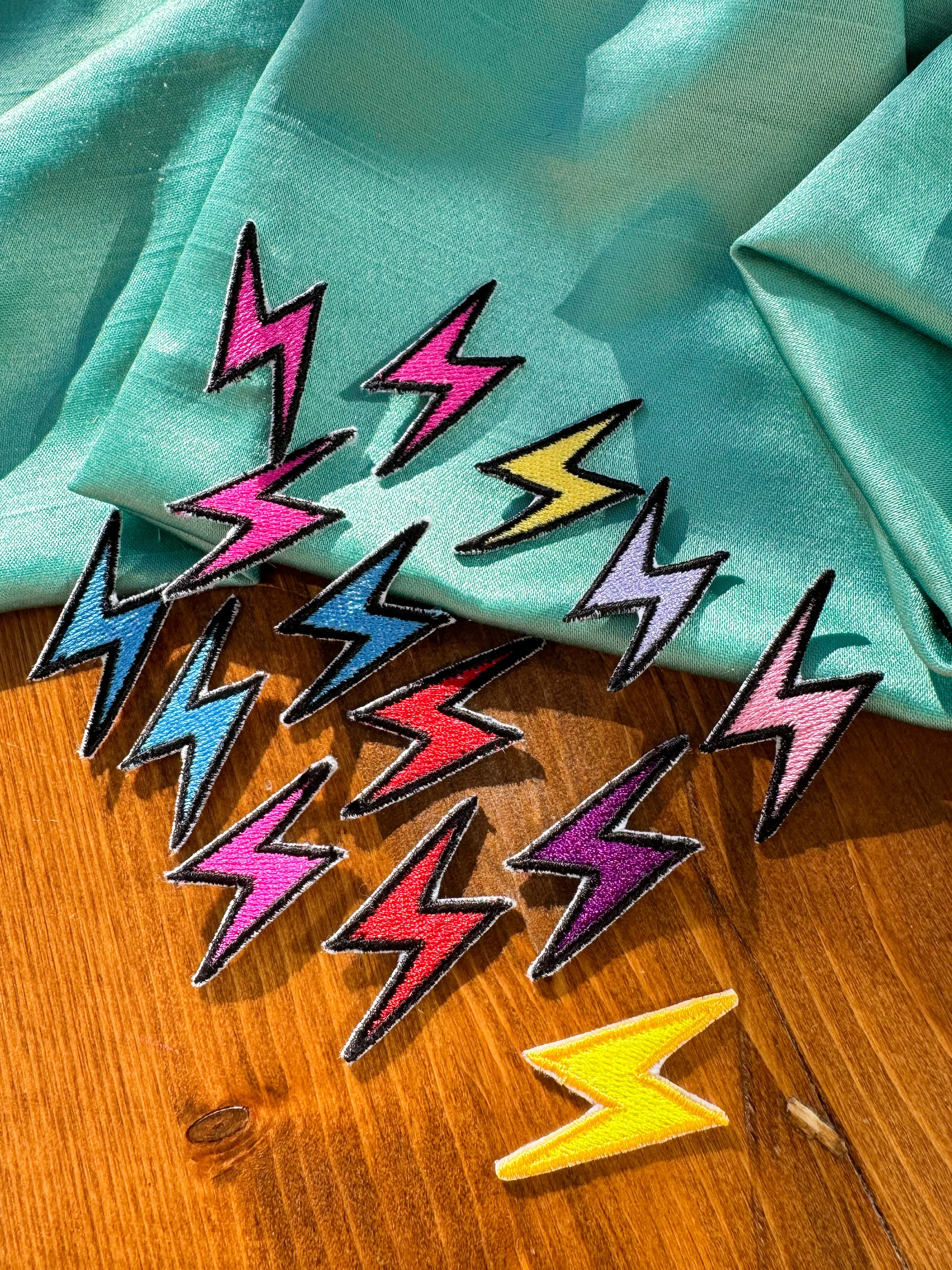 Lightning Bolt Iron-on Patch | Mini Patches | Colorful Lightning Bolt ...