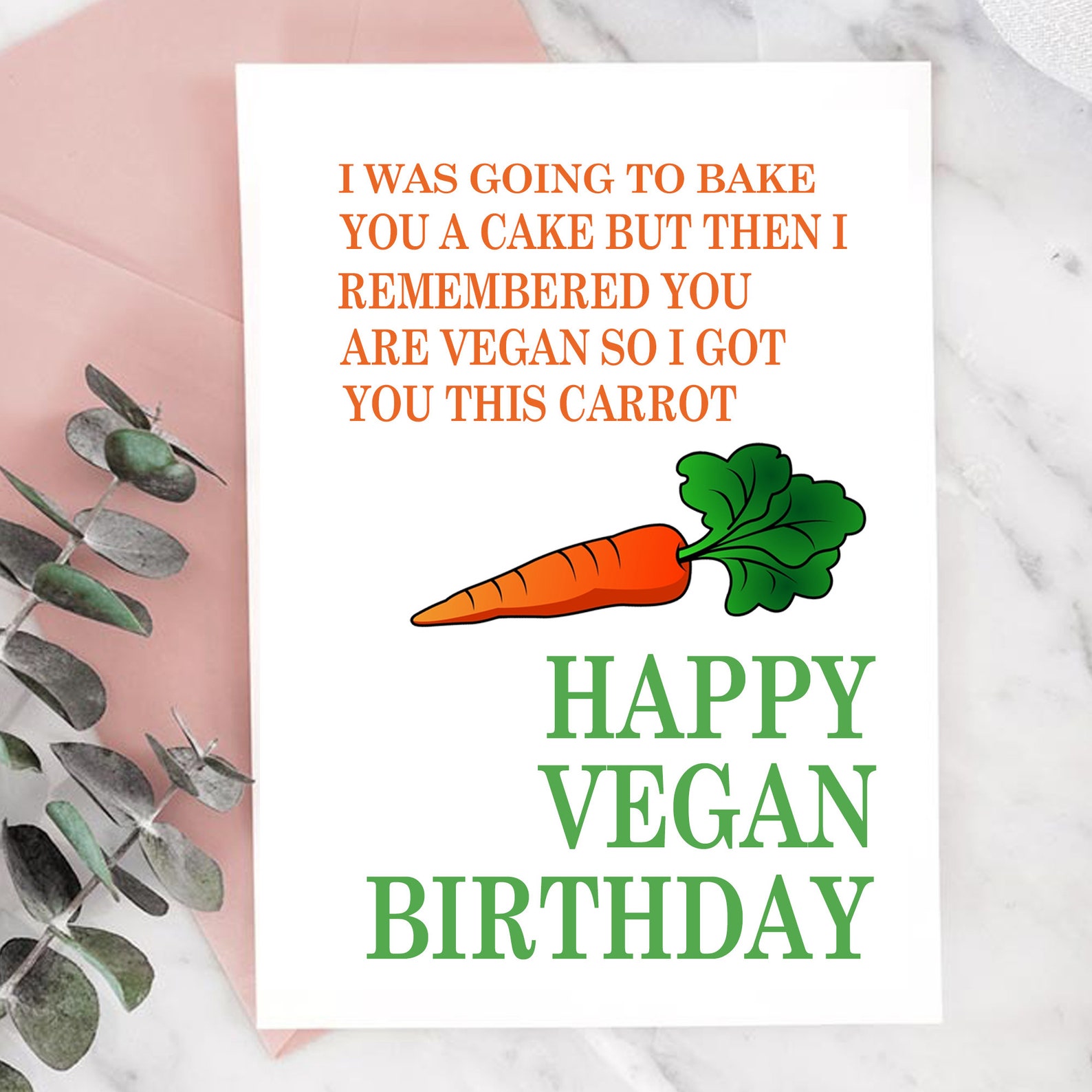 Funny Vegan Happy Birthday Card Funny Humour Novelty Etsy