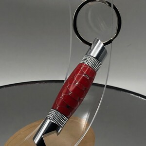 Mini Keychain Bottle Opener in Red Aluminite Resin with Embeded Aluminium Honeycomb
