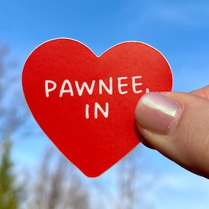 Pawnee Heart Vinyl Sticker / Parks and Rec / TV Show Stickers / Sticker for Water Bottle, Laptops, Phone case