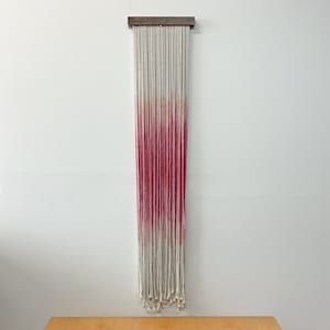 Pink Abstract Fiber Art Wall Hanging