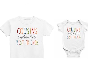 Primo hace la camiseta de los mejores amigos, trajes de hermanos a juego, traje de equipo de primos, camiseta para niños, niños, primos mejores amigos a juego