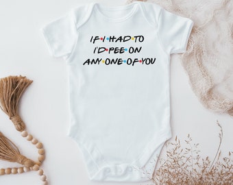 Ik zou op iemand van jullie baby bodysuit plassen, babyvrienden nieuwe babyvest, vrienden tv-show, vriendenfan, babyaankondiging, vriendencadeau