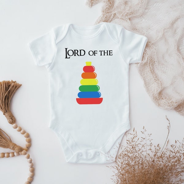 Lord of the .... , Funny Baby Bodysuit, Baby reveal, Baby announcement, funny baby gift, nerdy gift