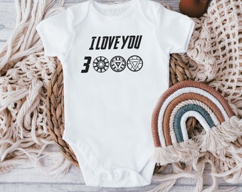 I love You 3000 Baby Baby Vest, Iron-man, Baby Vest, Dad Baby Vest,  Baby Grow, Bodysuit, Baby Clothing, Romper