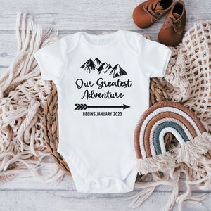 Adventure Begins Baby Bodysuit, Let the Adventure Begin New Baby, Bodysuit, Baby Grow,  Baby Announcement, Baby Shower Gift