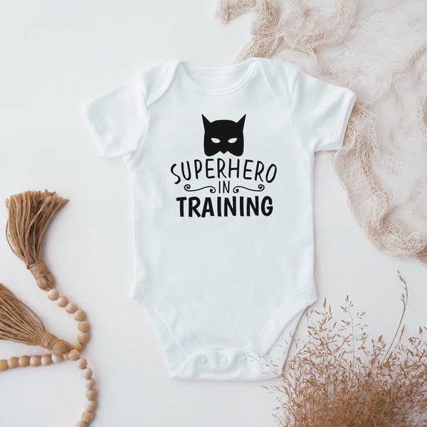 Superhero in training Baby Vest,  Bodysuit, Baby Grow, Bodysuit, Baby Vest, Sleepsuit, Baby Clothing, Romper