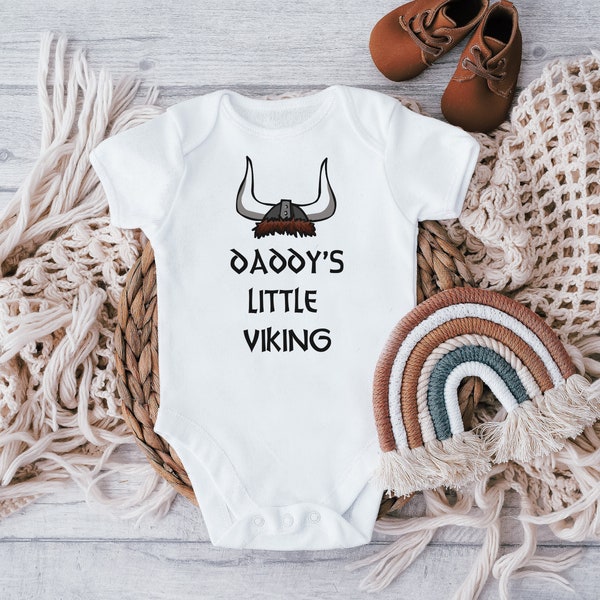Daddy's Little Viking Baby vest, The Vikings, Thor Baby vest, Baby vest Bodysuit, Dad vest, Bodysuit, Baby Clothing, Romper