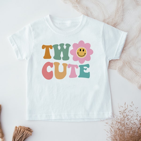 Two Cute, 2nd Birthday T-Shirt, Birthday boy girl, Retro, Unisex Kids Clothes, Groovy, Brother, Sister, Toddler, Teenager