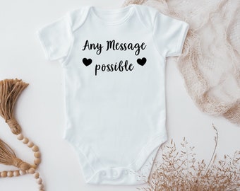 Enter Your Own Text Baby Baby Vest, Any Message Possible, Personalised Customised Baby Grow, Baby Announcement, Baby Shower Gift