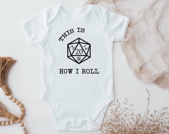 Dnd This Is How I Roll Baby Vest, Funny Baby Gift, Newborn Baby, Baby Announcement, Baby Grow, Bodysuit, Romper, Sleep suit