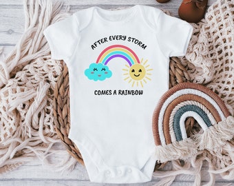 Na elke storm komt een Rainbow Unisex Baby bodysuit, Cute Rainbow Baby Grow, Romper, bodysuit, Sleepsuit, Babykleding, Romper