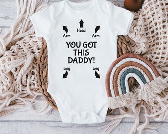 Dad Instructions You Got This Dad Baby Grow, Baby Announcement,Dad vest, Baby Grow, Bodysuit, Baby Clothing, Fathers Day, Romper, Funny Baby