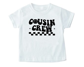 Neef Crew T-shirt, Groovy Retro Kids, bijpassende broer of zus outfits, neef Crew Outfit, kinder T-shirt, kinderen, beste vrienden bijpassende