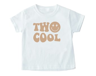 Unisex Two Cool Kids Retro Groovy T-Shirt, Retro T-Shirt, Birthday T-Shirt, 2nd Birthday Girl T-Shirt, Retro, Girl Birthday, Groovy, Toddler