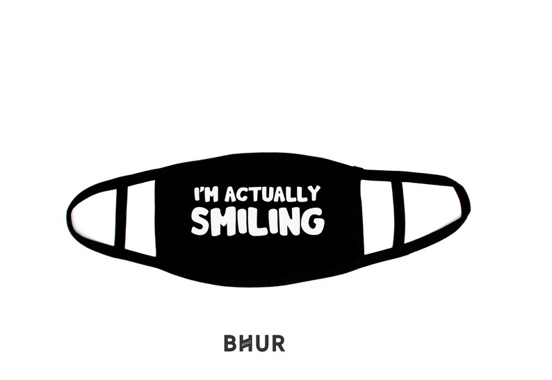 I'm Actually Smiling Face Mask Funny Facemask Unisex Etsy UK