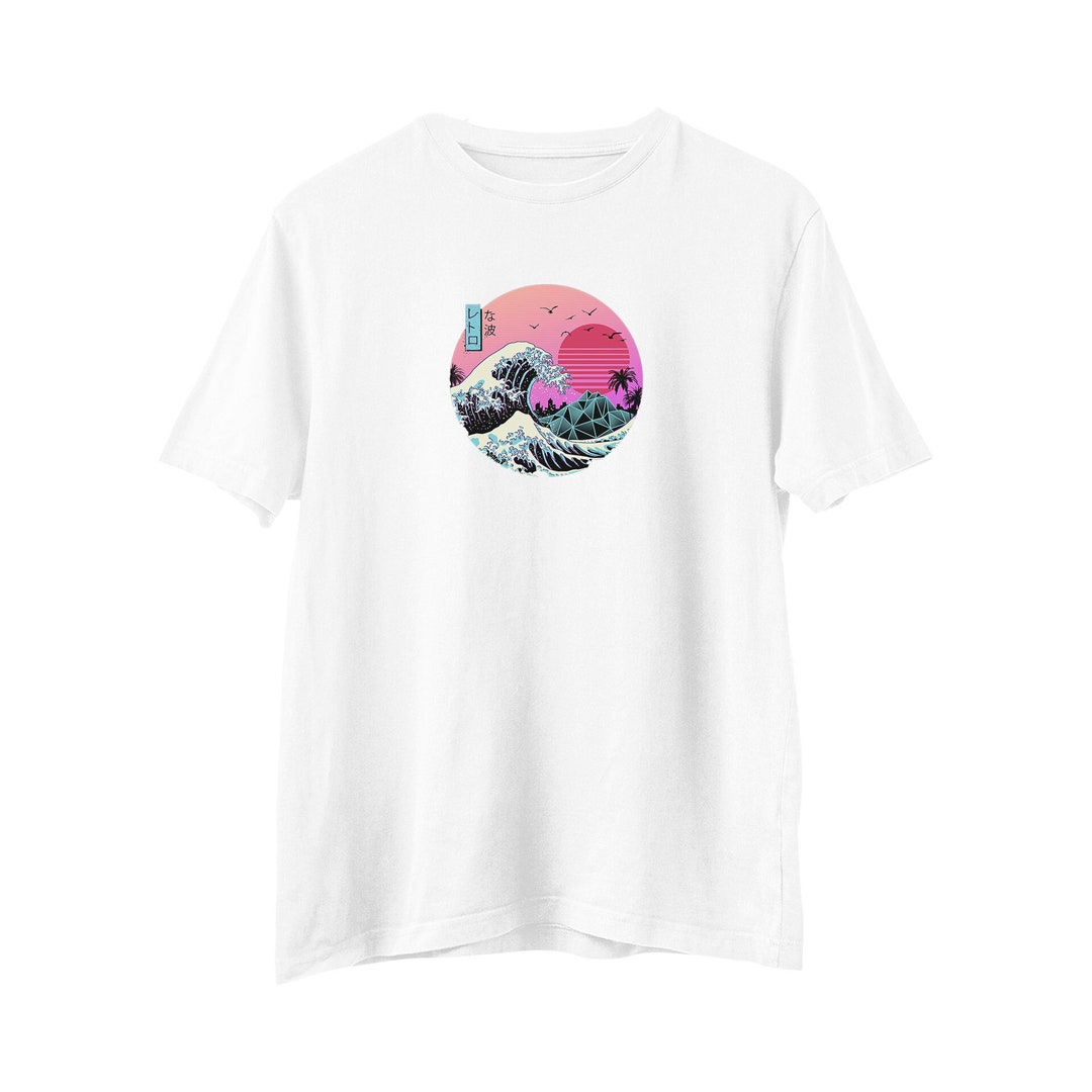 The Great Wave of Kanagawa Hokusai Retro T-shirt Aesthetic - Etsy UK