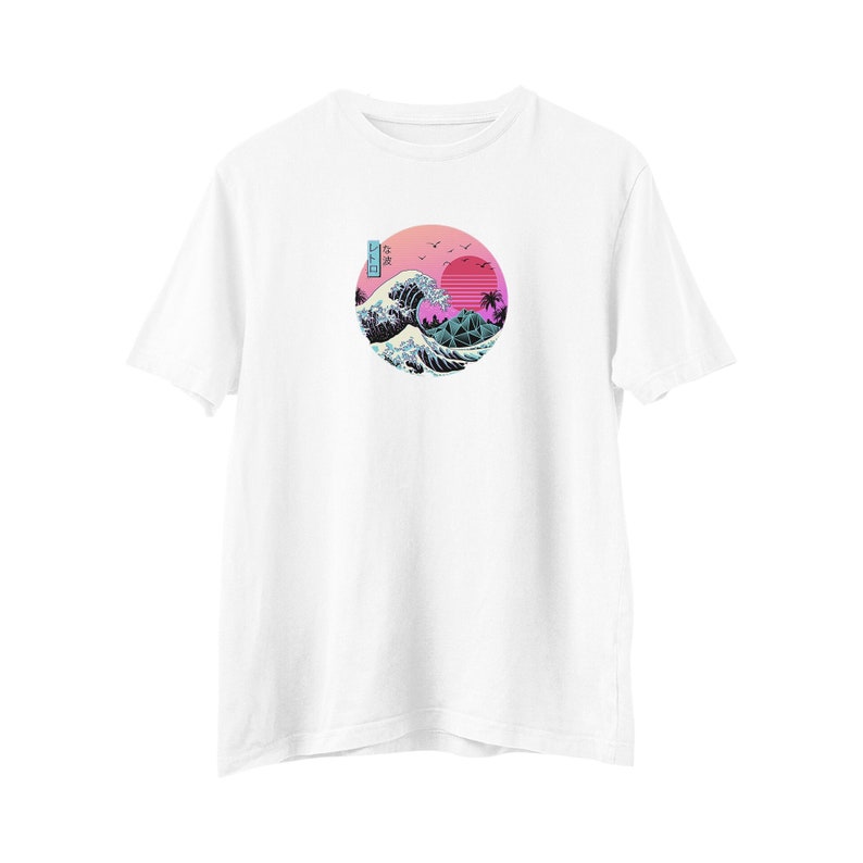 The Great Wave of Kanagawa Hokusai Retro T-shirt Aesthetic - Etsy UK