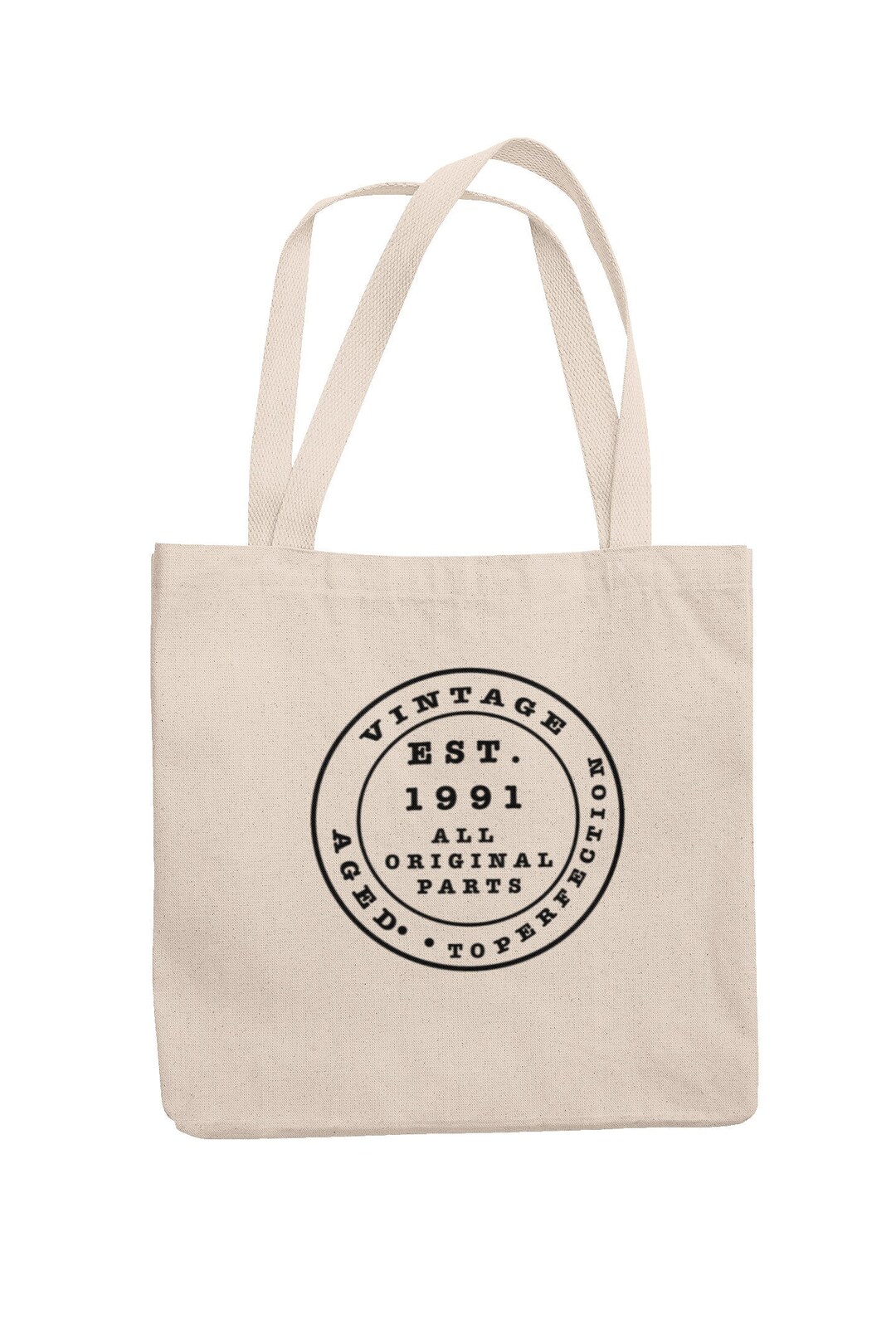 Personalised Vintage 1991 Tote Bag, Custom Birthday Shopping Bag ...