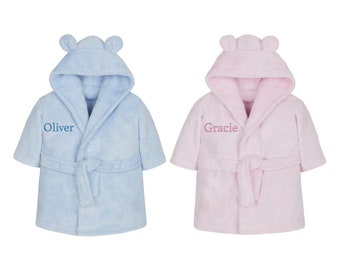 Personalised Embroidered Baby Bathrobe, Baby Dressing Gown, Baby Robe, Girls Robe, Boys Robe, Baby towel, Baby gown, Toddler robe baby gift