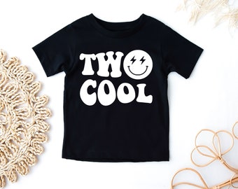 Twee cool, 2e verjaardag T-shirt, feestvarken, retro, unisex kinderkleding, groovy, broer, zus, peuter, tiener