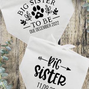 Pregnancy Announcement Dog Bandana | Big Sister  | Personalised Dog Neckwear