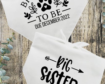 Pregnancy Announcement Dog Bandana | Big Sister  | Personalised Dog Neckwear