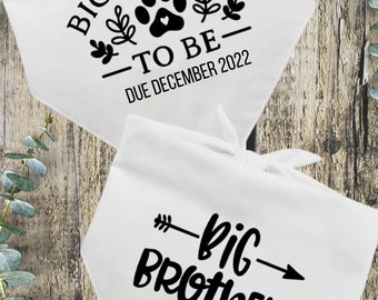 Pregnancy Announcement Dog Bandana | Big Brother| Personalised Dog Neckwear