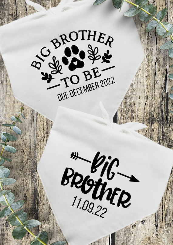 Pregnancy Announcement Dog Bandana | Big Brother| Personalised Dog Neckwear