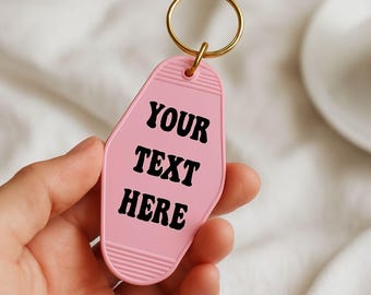 Custom Text Motel Keychain, Keychain, Custom Keychain