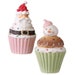 Set of 2 • Pink Santa Cupcake and Mint Snowman Cupcake • Christmas Sweets Decor • Pink and Mint Christmas Decor • Resin Decor 