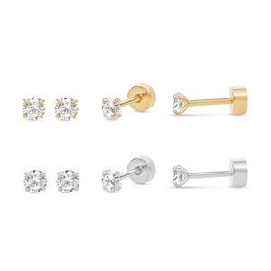  Titanium Earring Backs Screwbacks with CZ Crystal Stone 3 Pairs  0.8mm and 3 Pairs 1mm Screw on Earring Backs for 18/20G Piercings Studs  Post Earrings Replacement Hypoallergenic Stopper Backings