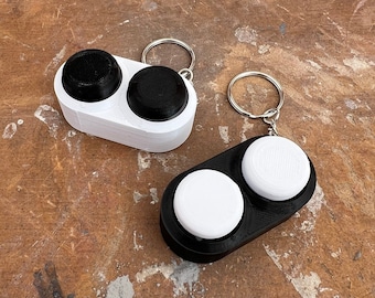 Arcade Style 2 Key Mechanical Keyboard Fidget | Keyboard Switch | Button Clicker | Clicky with Keychain