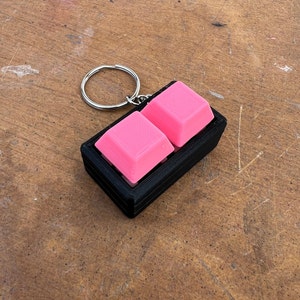 2 Straight Key Mechanical Keyboard Fidget | Keyboard Switch | Button Clicker | Clicky with Keychain