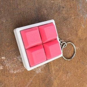 Square 2x2 4 key Mechanical Keyboard Fidget | Keyboard Switch | Button Clicker | Clicky with Keychain