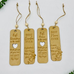 Personalized Best Grandma/Nana In The World Bookmark/Mother&#39;s Day Bookmarks/Wooden Bookmarks
