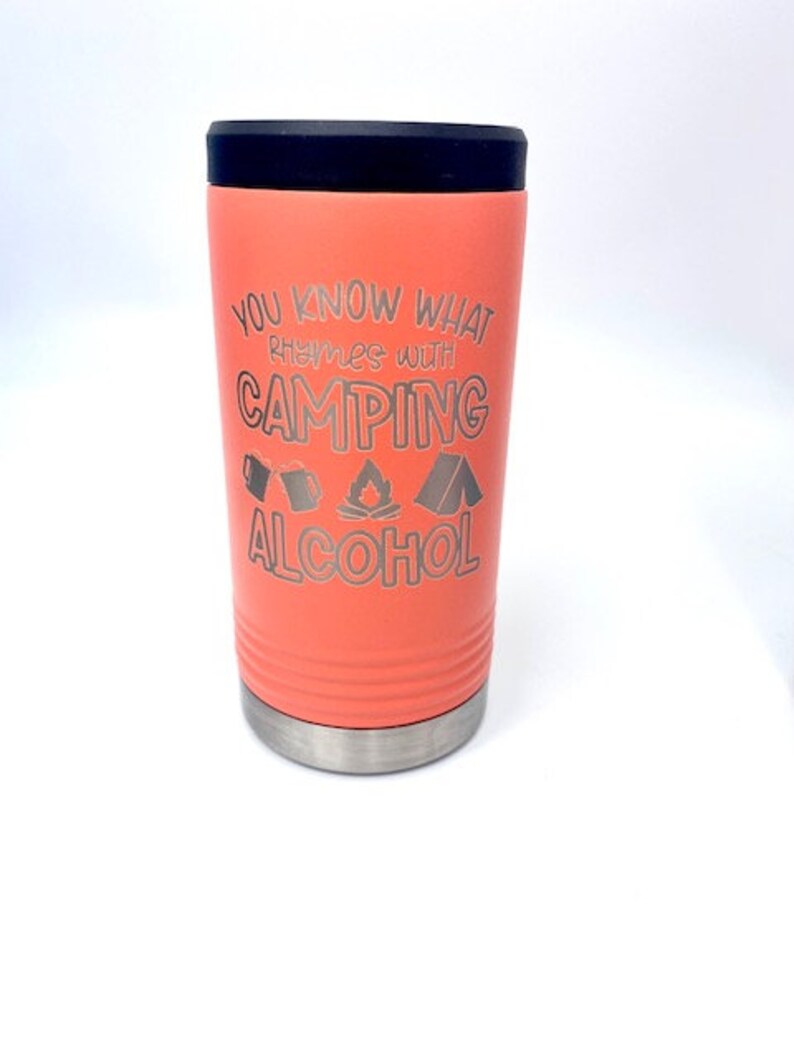 Camping, Koozie, Custom Koozie, Beer Can Holder, Slim Koozie, Camping