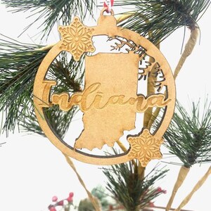 Indiana Ornament, Christmas Ornament, States Ornament, Indiana Gifts, Christmas Decorations, Neighbor Christmas Exchange, Christmas Gift