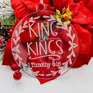 King Of Kings, Christian Gifts, Church Gifts, Christmas Ornaments, Acrylic Ornaments, Christmas Decor, Ornament Exchange, Neighbor Gift