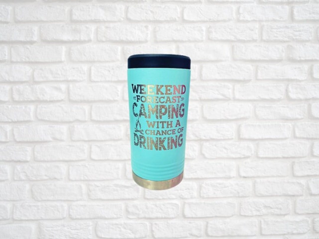 Camping, Koozie, Custom Koozie, Beer Can Holder, Slim Koozie, Camping