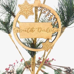 Dakota del Sud, Addobbo natalizio, Addobbo degli Stati Uniti, Decorazioni natalizie, Scambio di addobbi, Regalo per amici, Regalo per vicini, Addobbo personalizzato, Etichetta regalo