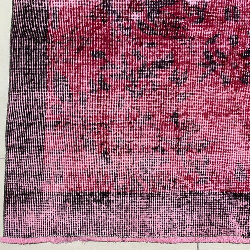 3.5x6.7 ft , Red Color Overdyed Vintage shops Rug , Vintage Area Rug , Turkish Vintage Rug ,Overdyed Turkish Vintage Rug, Kitchen Rug,Vintage Rug