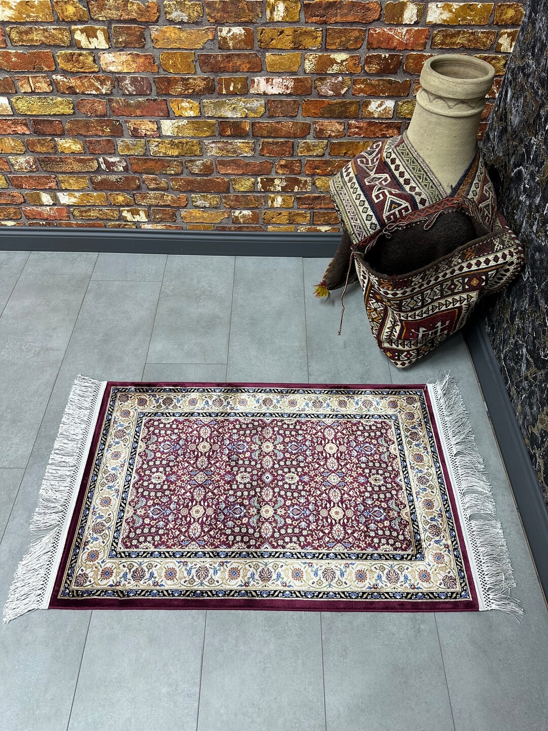 Red Small Rug 2x3ft Red Silk Rug’ Bamboo Silk Rug’ Small Silk Rug ...