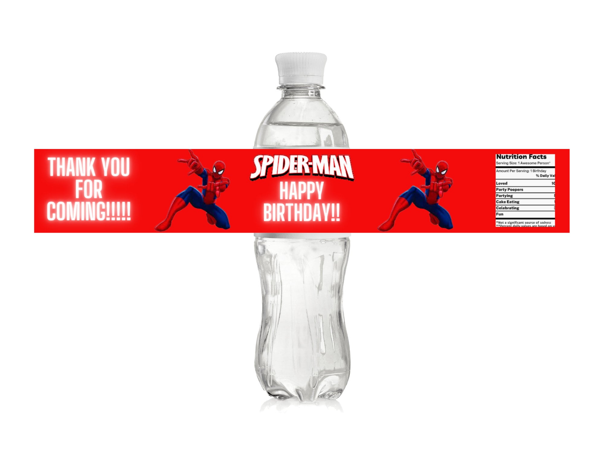 Spiderman Water Bottle Label