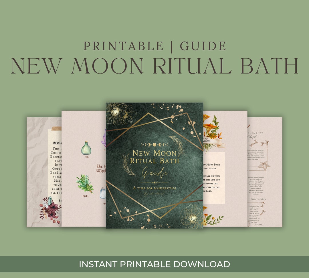 New Moon Bath Ritual Guide: Manifesting Intention, Energy Cleanse (PDF ...