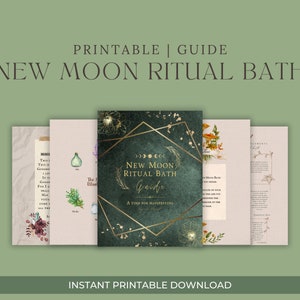 New Moon Bath Ritual Guide: Manifesting Intention, Energy Cleanse (PDF Downloadable Manual)