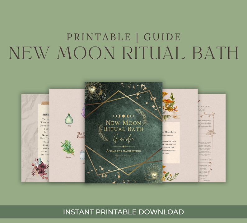 New Moon Bath Ritual Guide: Manifesting Intention, Energy Cleanse (PDF ...